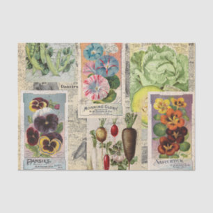 Seed Packet Collage Tissue Paper