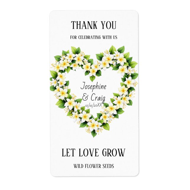 Seed Packet Labels Wedding Favours (Front)