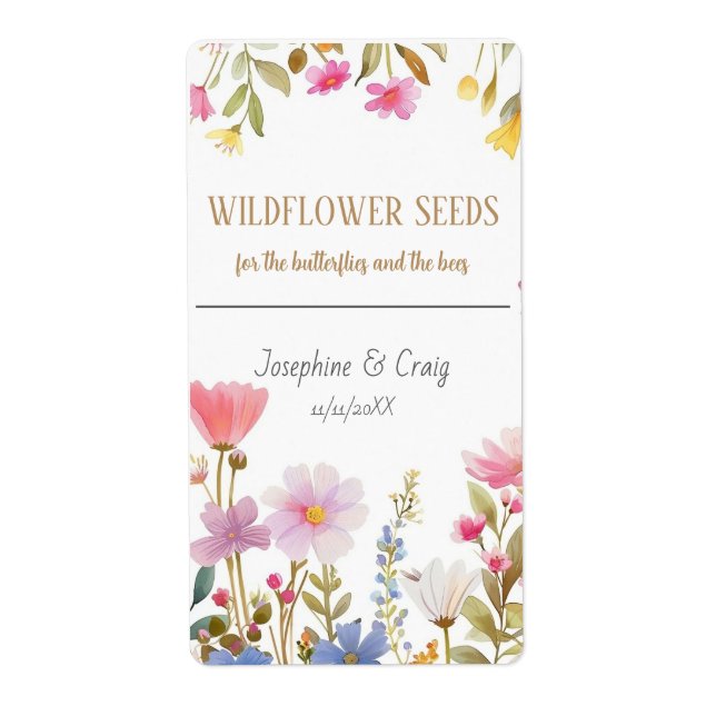 Seed Packet Labels Wedding Favours (Front)