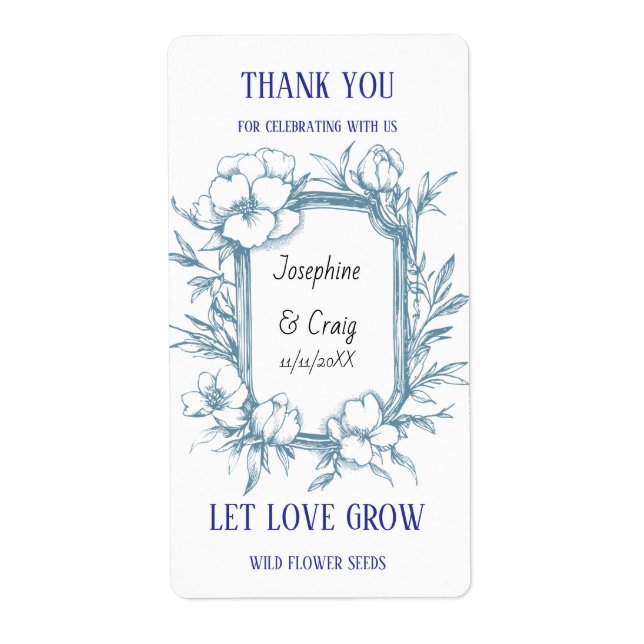 Seed Packet Labels Wedding Favours (Front)