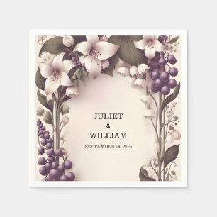 Seed Rural Farm Wood Fruit Ivy Vineyard Wedding Napkin