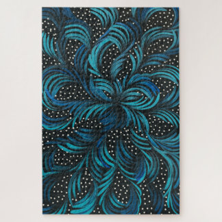 Seeded Bush Medicine Leaves Dreaming in Blue Jigsaw Puzzle