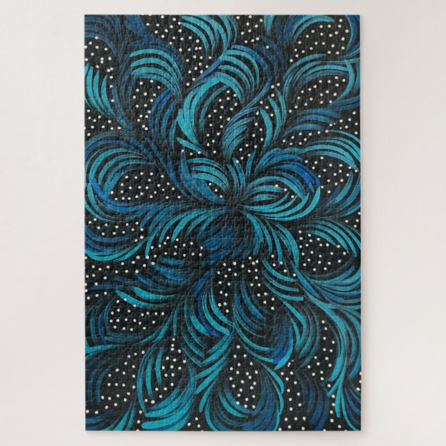 Seeded Bush Medicine Leaves Dreaming in Blue Jigsaw Puzzle (Vertical)