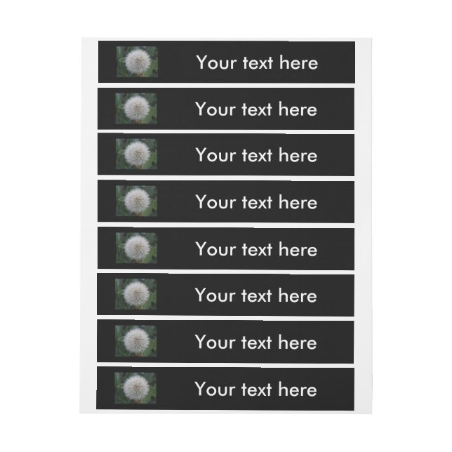 Seeding Dandelion Flower Customisable Labels (Sheet)