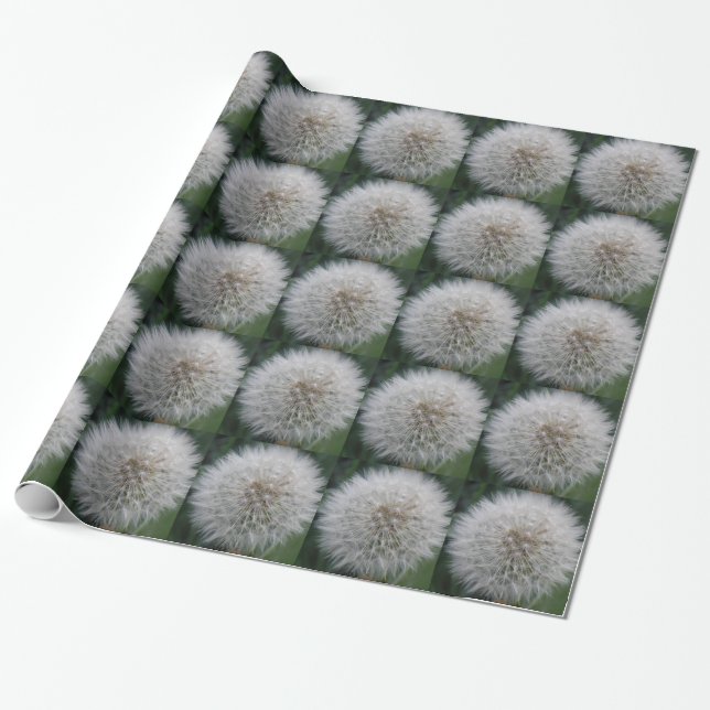 Seeding Dandelion Flower Wrapping Paper (Unrolled)