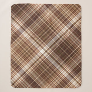 Seeds and Nuts Brown Plaid Sherpa Blanket