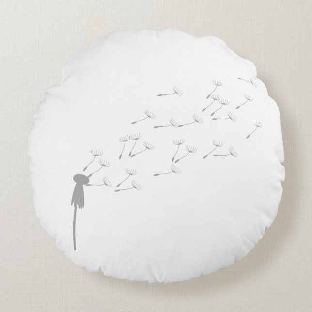 Seeds In Flight Round Cushion (Front)