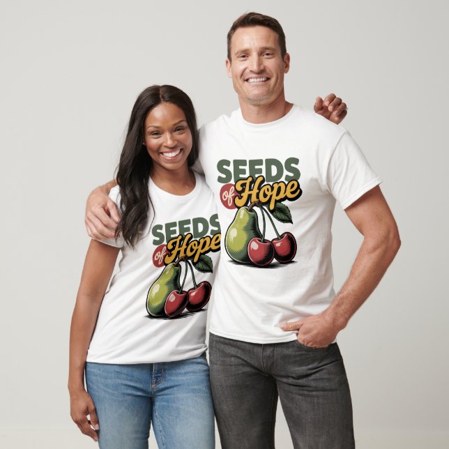 Seeds of Hope Pear Cherry Retro Christian Tee (Unisex)