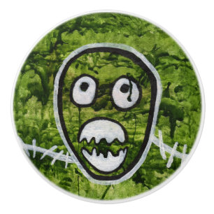 Seedy Pete Skull Odd Whimsical Monster Art Quirky Ceramic Knob