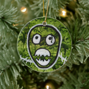 Seedy Pete Skull Odd Whimsical Monster Art Quirky Ceramic Tree Decoration