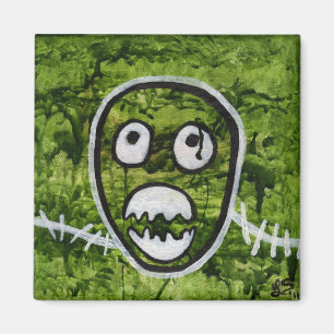Seedy Pete Skull Odd Whimsical Monster Art Quirky Magnet