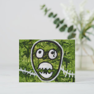 Seedy Pete Skull Odd Whimsical Monster Art Quirky Postcard