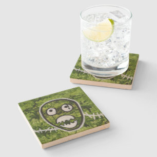 Seedy Pete Skull Odd Whimsical Monster Art Quirky Stone Coaster