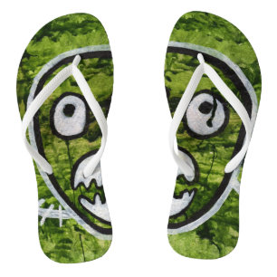 Seedy Pete Skull Odd Whimsical Monster Art Quirky Thongs