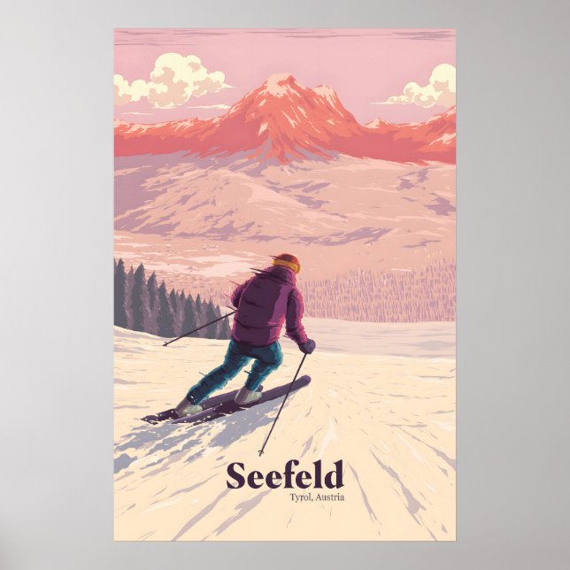 Seefeld Austria Ski Resort Travel Poster (Front)