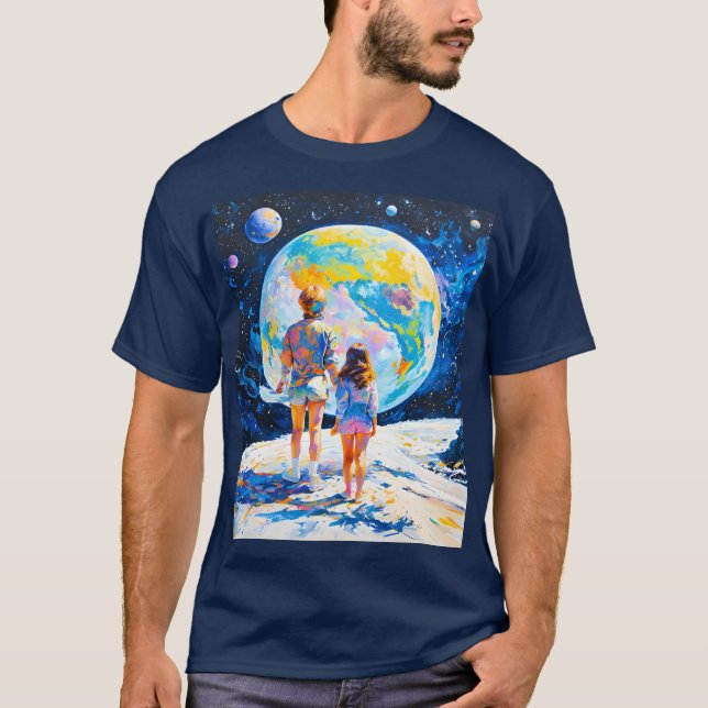 Seeing a planet while being on another T-Shirt (Front)