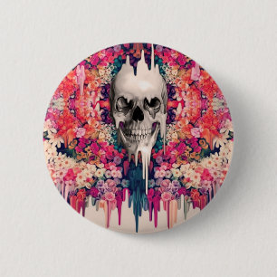 Seeing Colour Melting Sugar Skull 6 Cm Round Badge