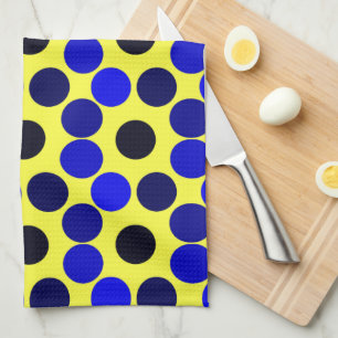 Seeing Dots Black and Blue Kitchen Towel