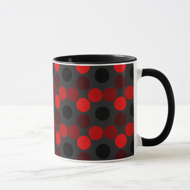 Seeing Dots Red-Black Ringer Mug (Right)
