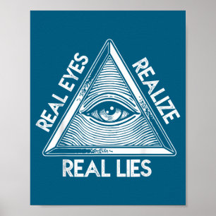 Seeing Eye Realise Real Lies Illustration Poster