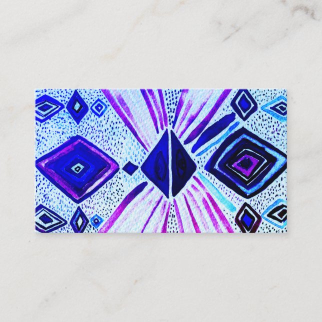 Seeing Eyes Geometric Modern Watercolor Business Card (Front)