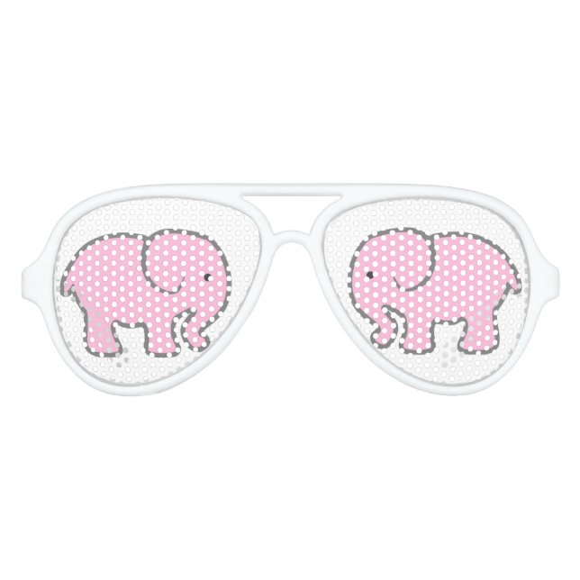 Seeing Pink Elephants Aviator Sunglasses (Front)