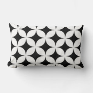 Seeing Stars Floral Black & White Trendy Print Lumbar Cushion