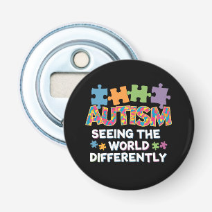 Seeing the World Differently Autism Awareness Bottle Opener
