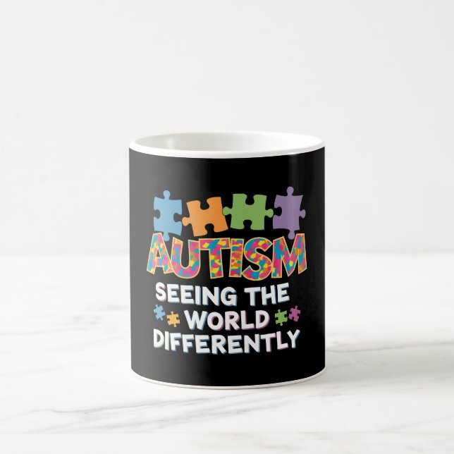 Seeing the World Differently Autism Awareness Coffee Mug (Center)