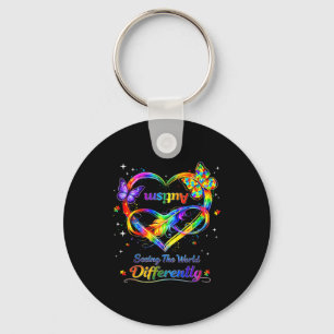 Seeing The World Differently Autism Awareness Girl Key Ring