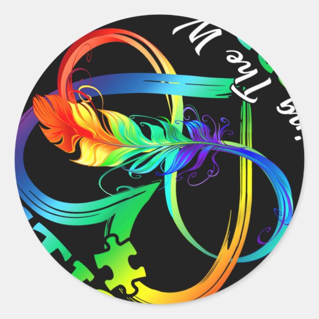 Seeing The World Differently Autism Awareness Infi Classic Round Sticker (Front)