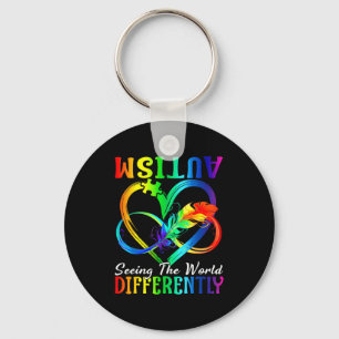 Seeing The World Differently Autism Awareness Infi Key Ring