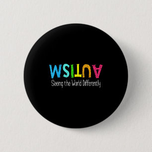 Seeing the world differently autism awareness mont 6 cm round badge