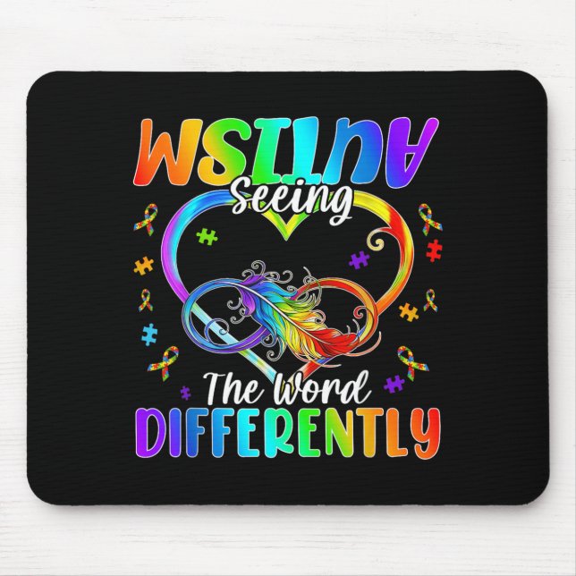 Seeing the World Differently Autism Awareness Mouse Pad (Front)