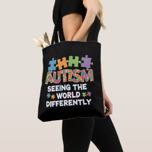 Seeing the World Differently Autism Awareness Tote Bag