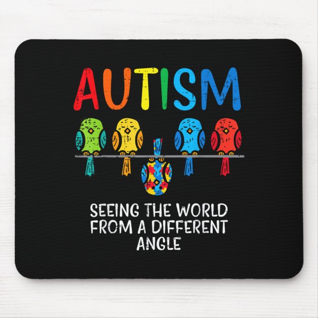 Seeing World From Different Angle Autism Awareness Mouse Pad (Front)