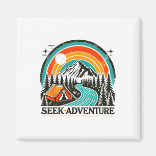 Seek Adventure Graphic Explore The Outdoors And Ca Magnet