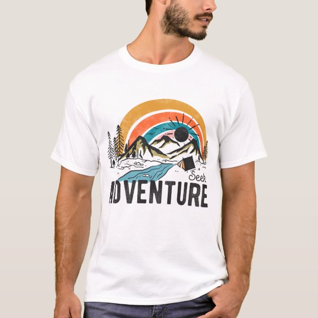 Seek Adventure Mountain Camping T-Shirt (Front)