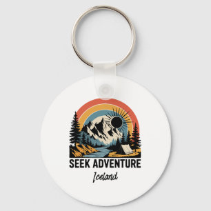 Seek Adventure Outdoor Iceland Vacation Key Ring