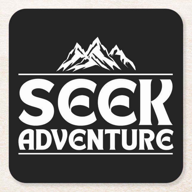 SEEK ADVENTURE SQUARE PAPER COASTER (Front)