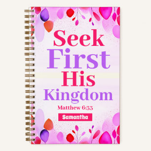Seek first His kingdom Boho Christian Girl Journal
