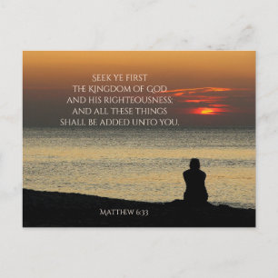 Seek First Kingdom of God, Matthew 6:33 Ocean Postcard