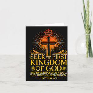 Seek First The Kingdom Of God Matthew Christian Bi Card