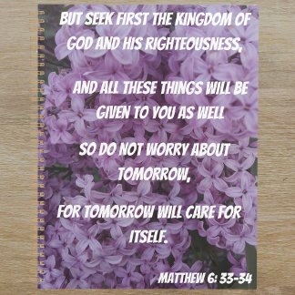 Seek God First Matthew 6:33-34 Bible Verse  Planner