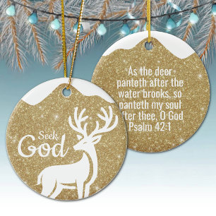 Seek God Religious Holiday ⛪️ 🎄 Ceramic Ornament