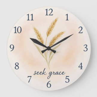 Seek Grace – Watercolour Wheat Serenity Clock