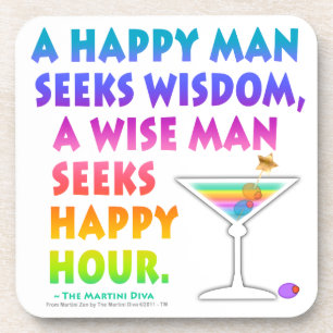 Seek Happy Hour Cork Coaster