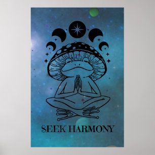 Seek Harmony Yoga Frog Poster