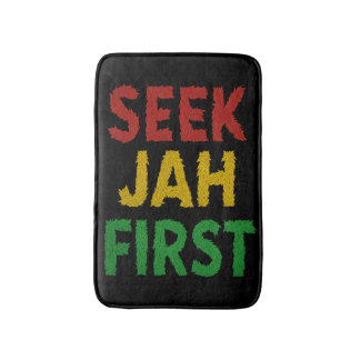 Seek Jah First Rastafarian Reggae Rasta Colors Bath Mat