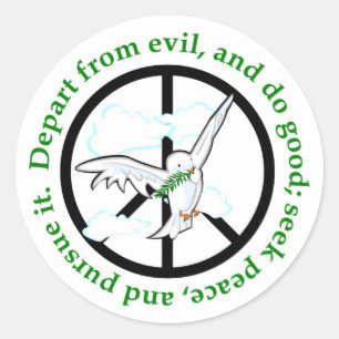 Seek peace and pursue it christian gift classic round sticker